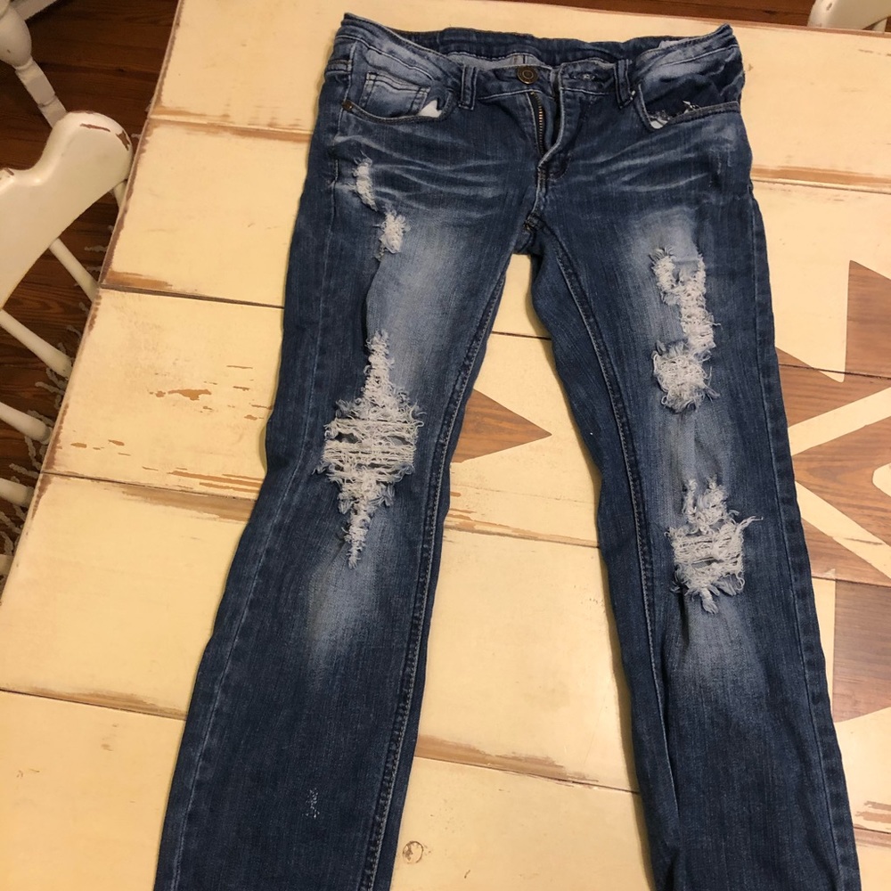 Distressed jeans